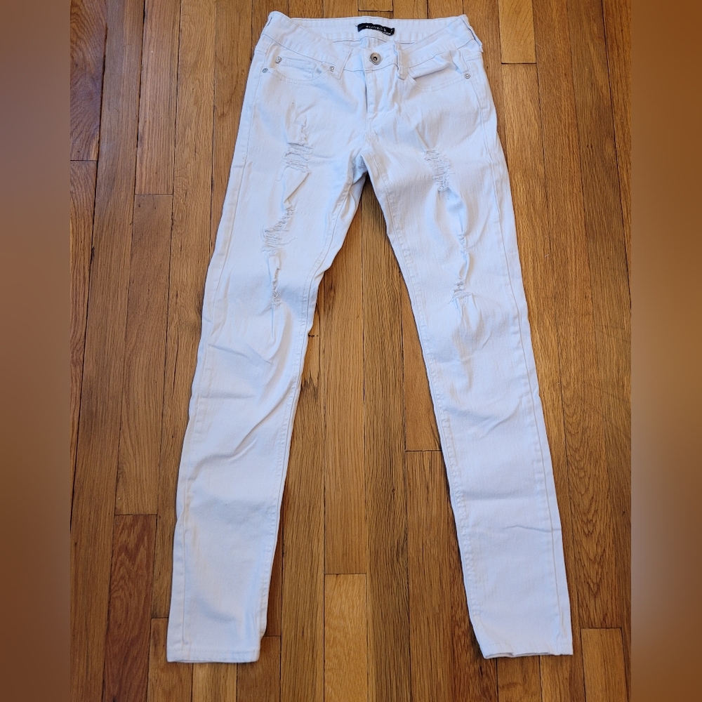 White ripped Lovesick skinny jeans